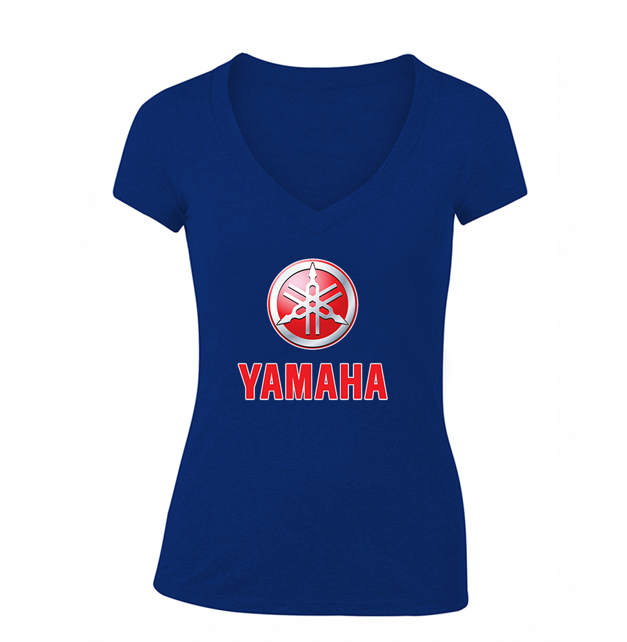 Women's Yamaha Bike Motorcycle V-Neck T-Shirt