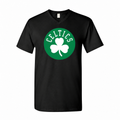 Boston Celtics men's cotton V-neck T-shirt in black
