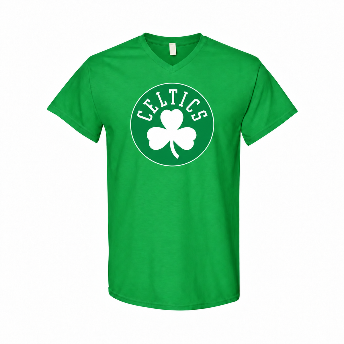 Boston Celtics men's cotton V-neck T-shirt in green