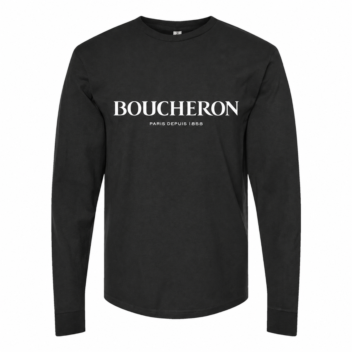 Men's Boucheron Long sleeves Cotton Blend T-Shirt - Black