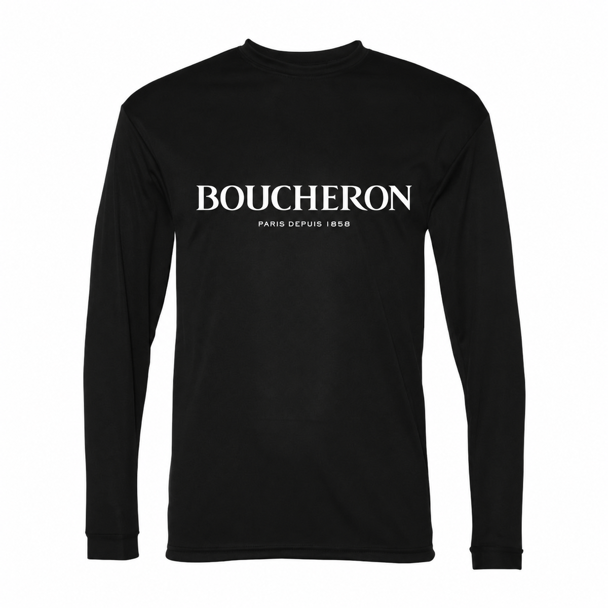 Men's Boucheron Polyester Long Sleeve T-Shirt - Black