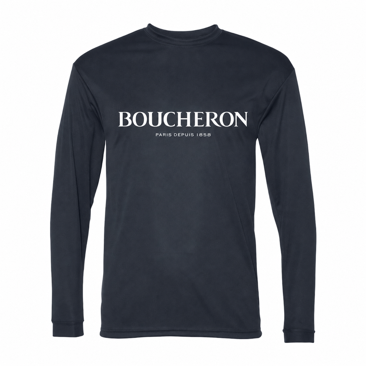 Men's Boucheron Polyester Long Sleeve T-Shirt - Navy