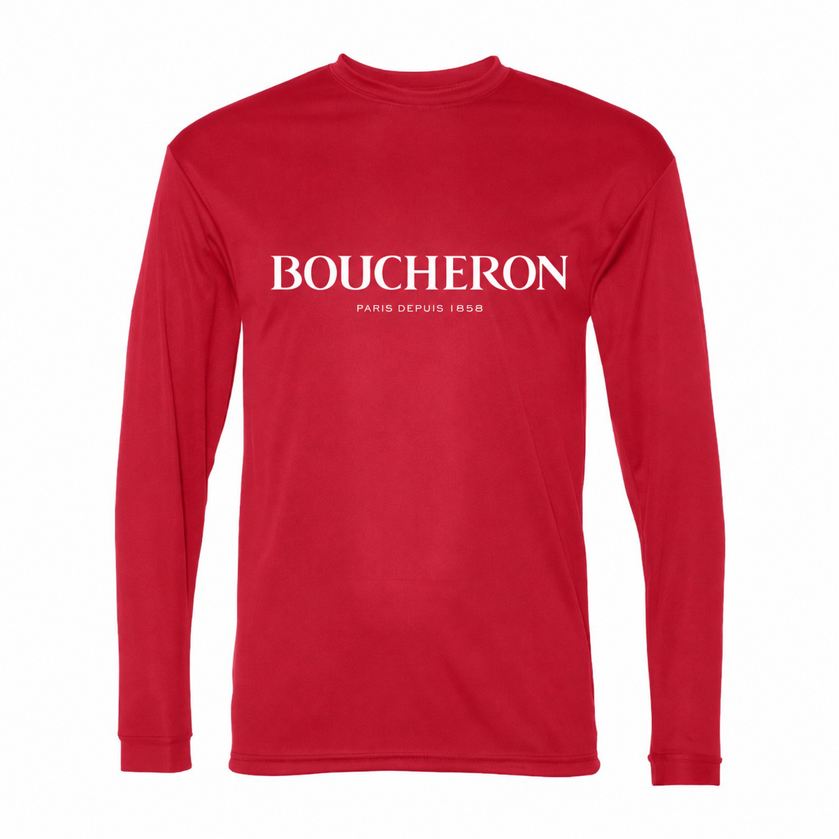 Men's Boucheron Polyester Long Sleeve T-Shirt - Red