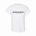 Boucheron White youth cotton T-shirt, front view, with the original Boucheron Paris Depuis 1858 design.