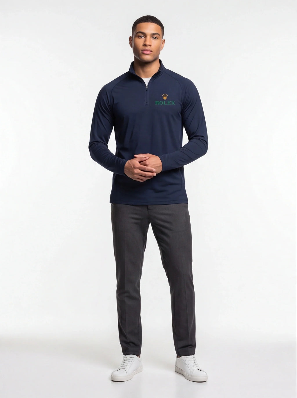 Men's Rolex Lightweight Quarter-Zip Athletic Shirt Long Sleeve Performance Wear