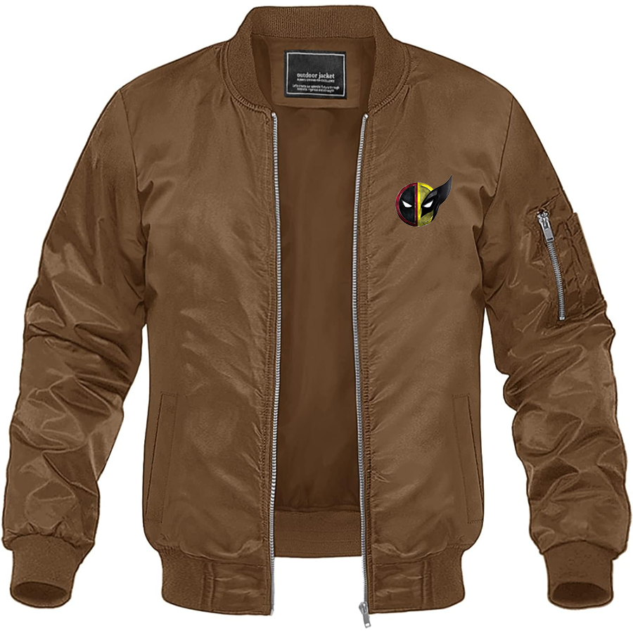 Men's Deadpool & Wolverine Lightweight Bomber Jacket Windbreaker Softshell Varsity Jacket Coat