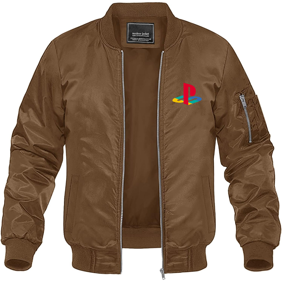 Men's Playstation Lightweight Bomber Jacket Windbreaker Softshell Varsity Jacket Coat