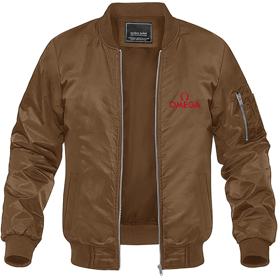 Men's Omega Lightweight Bomber Jacket Windbreaker Softshell Varsity Jacket Coat