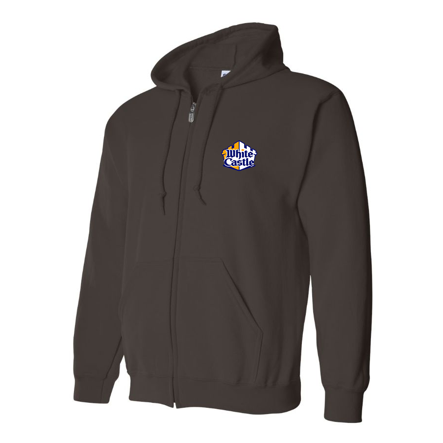 Men's White Castle Zipper Hoodie