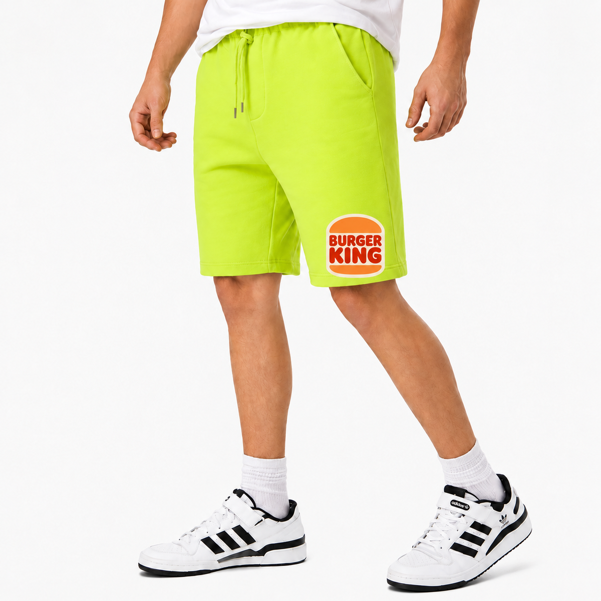 Burger King Cotton Shorts - Lime Green