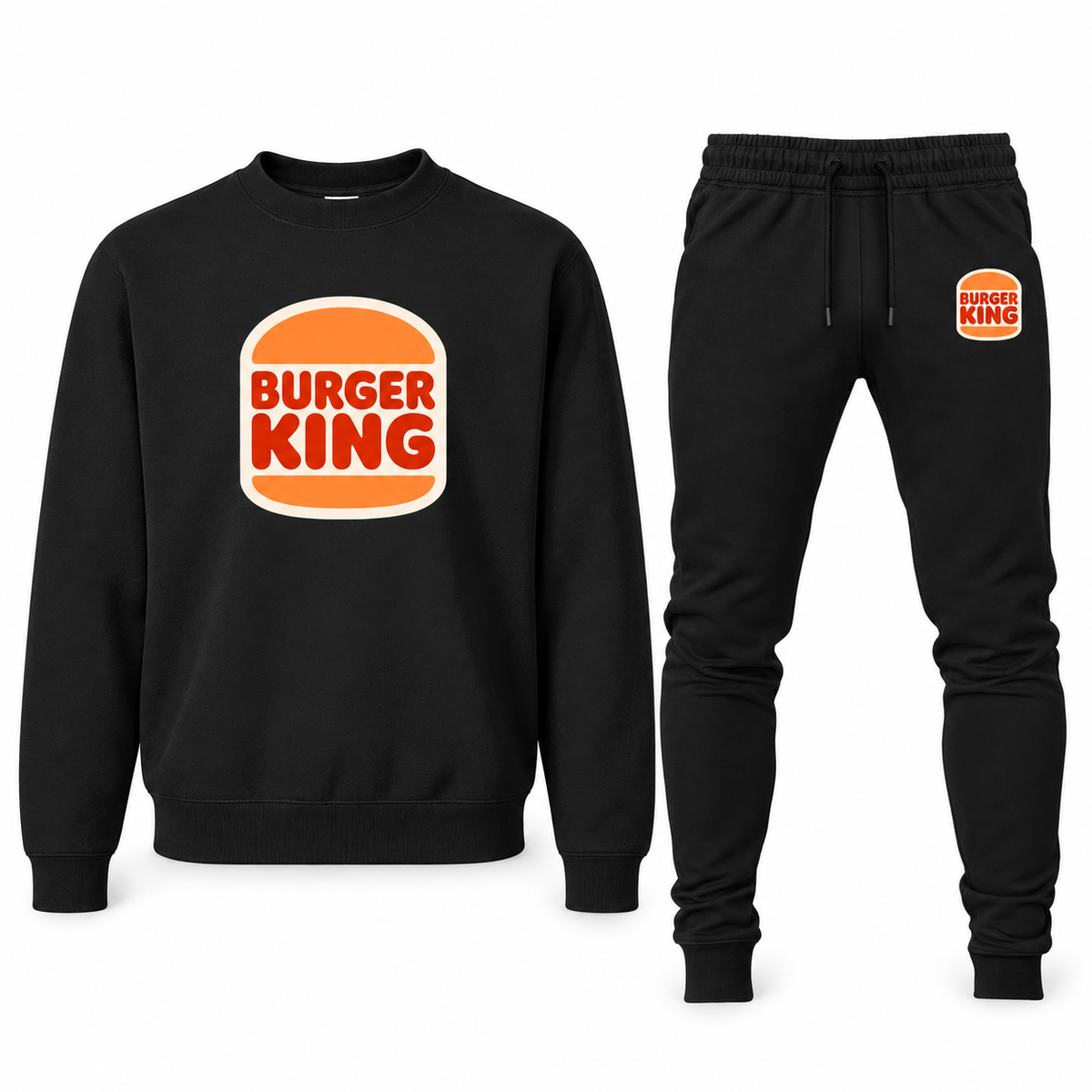 Men's Burger King sweatshirt and joggers set, Black