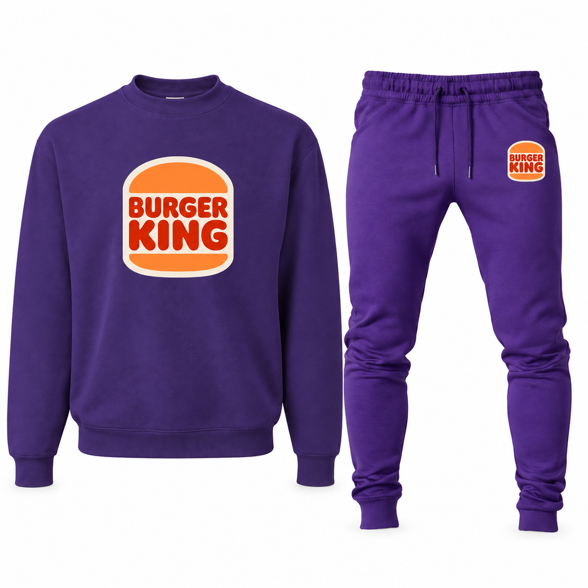 Men's Burger King sweatshirt and joggers set, Purple
