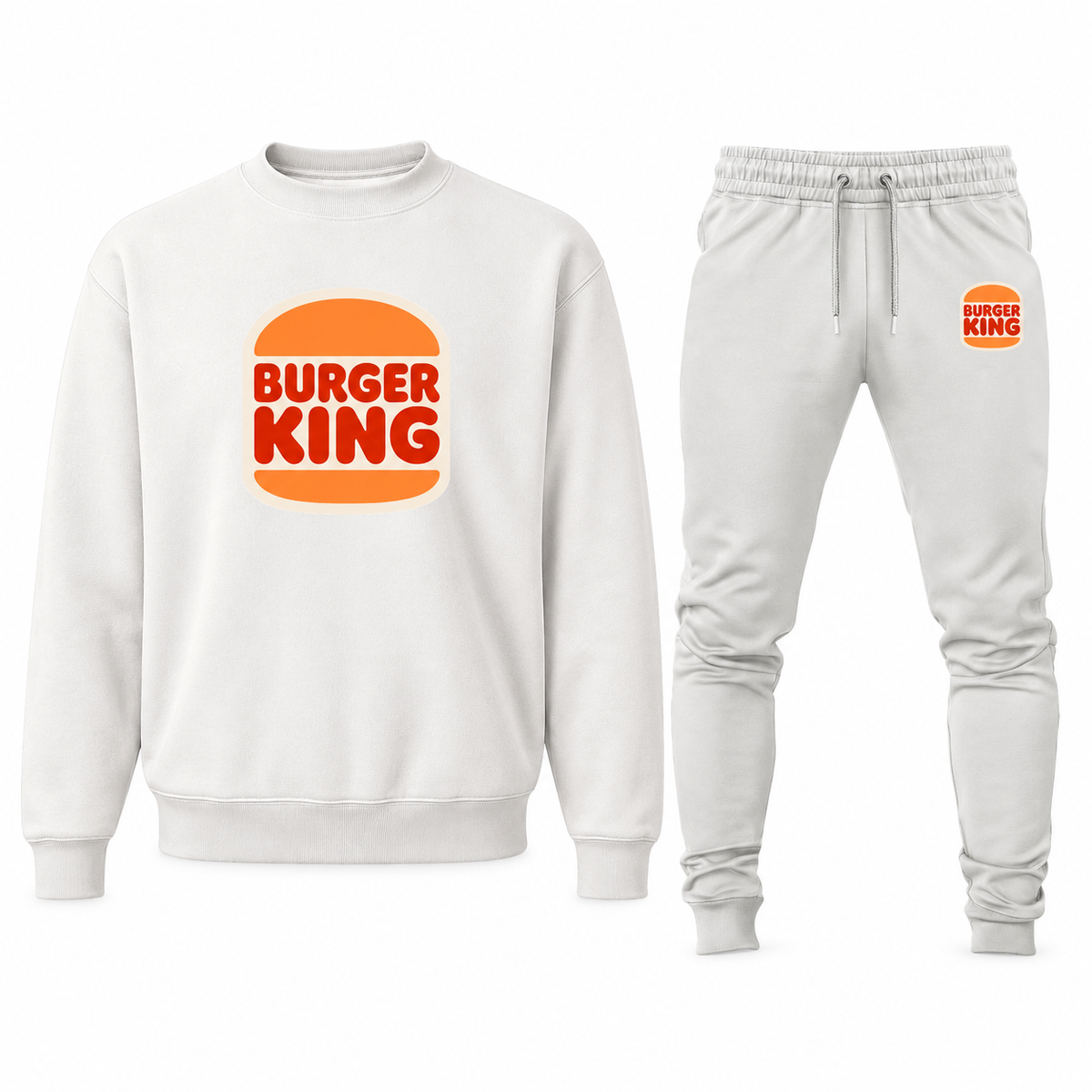 Men's Burger King sweatshirt and joggers set, White