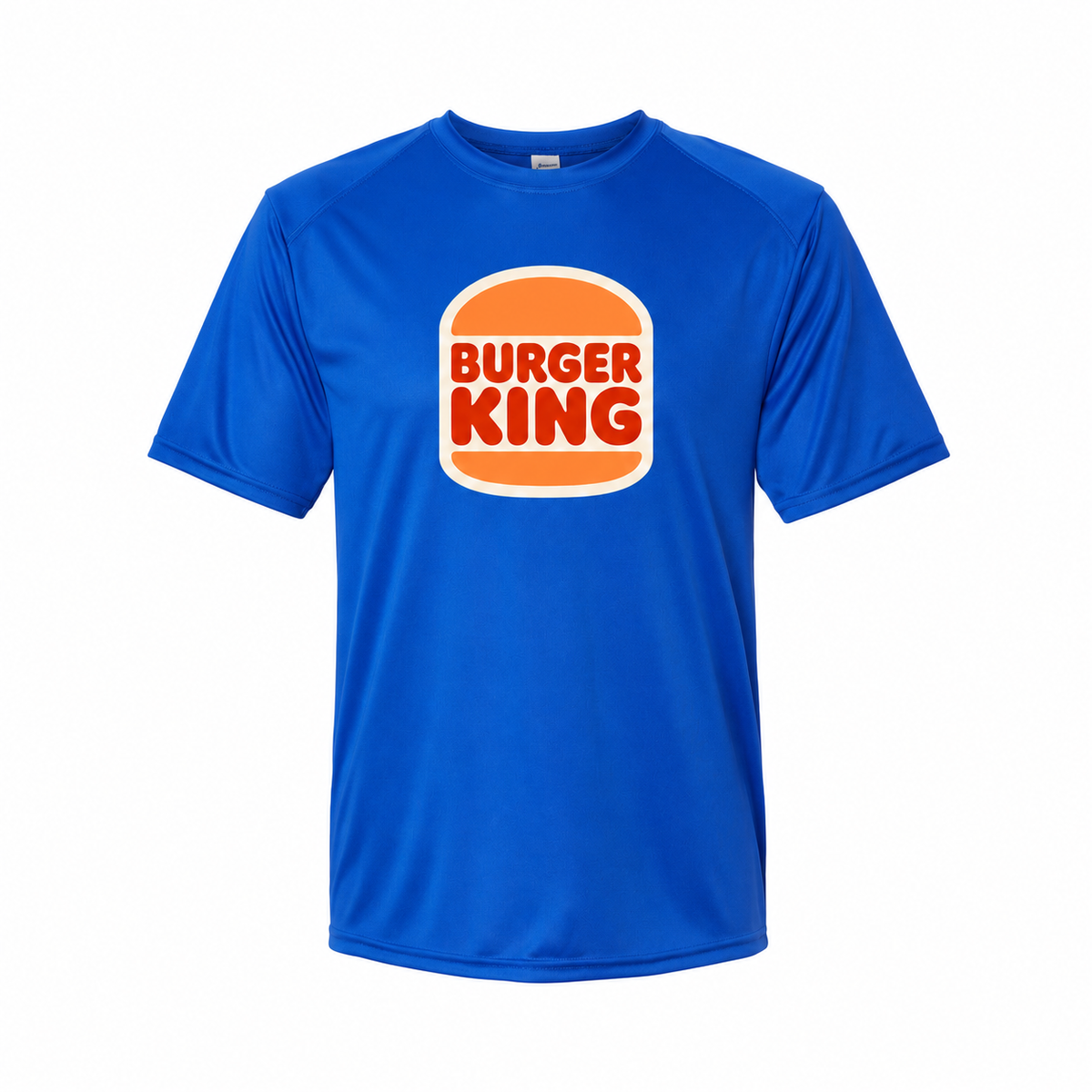 Youth Burger King polyester T-shirt, Royal Blue