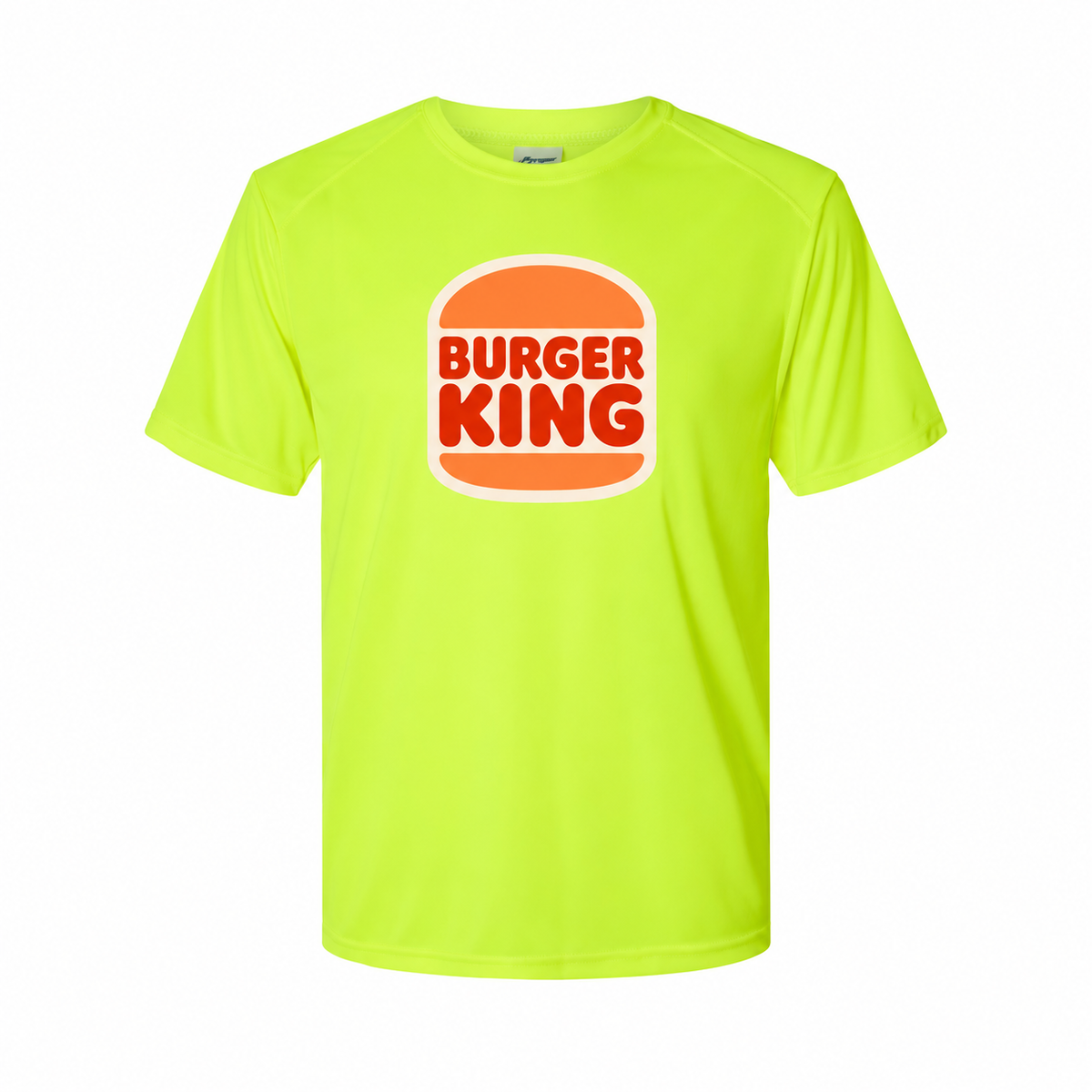 Youth Burger King polyester T-shirt, Safety Green