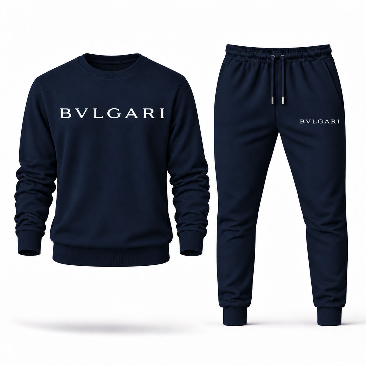 Men's Bvlgari crewneck sweatshirt and joggers set — Navy