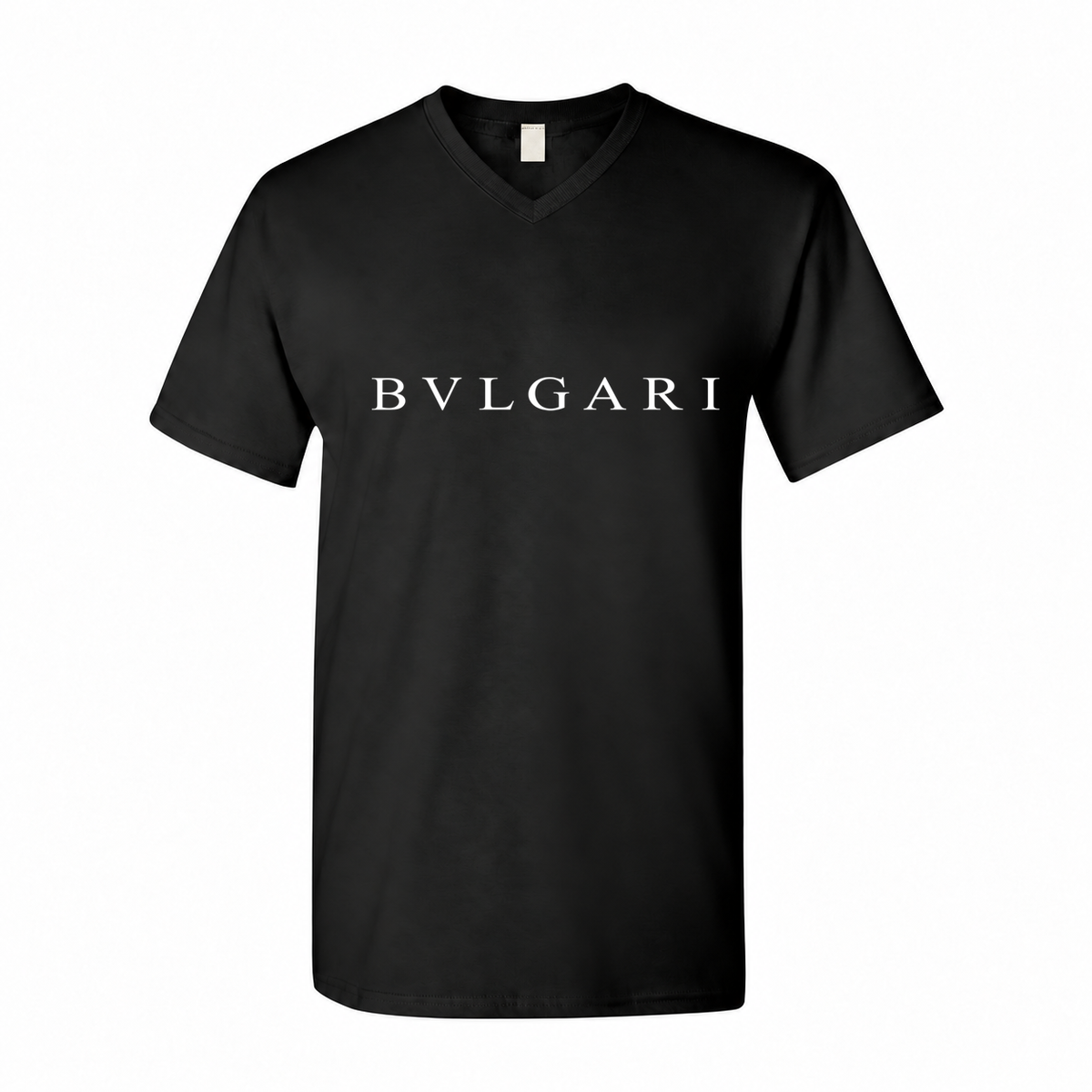 Bvlgari men's cotton V-neck T-shirt — Black