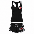 Women's Carolina Hurricanes tank top and shorts set, Black
