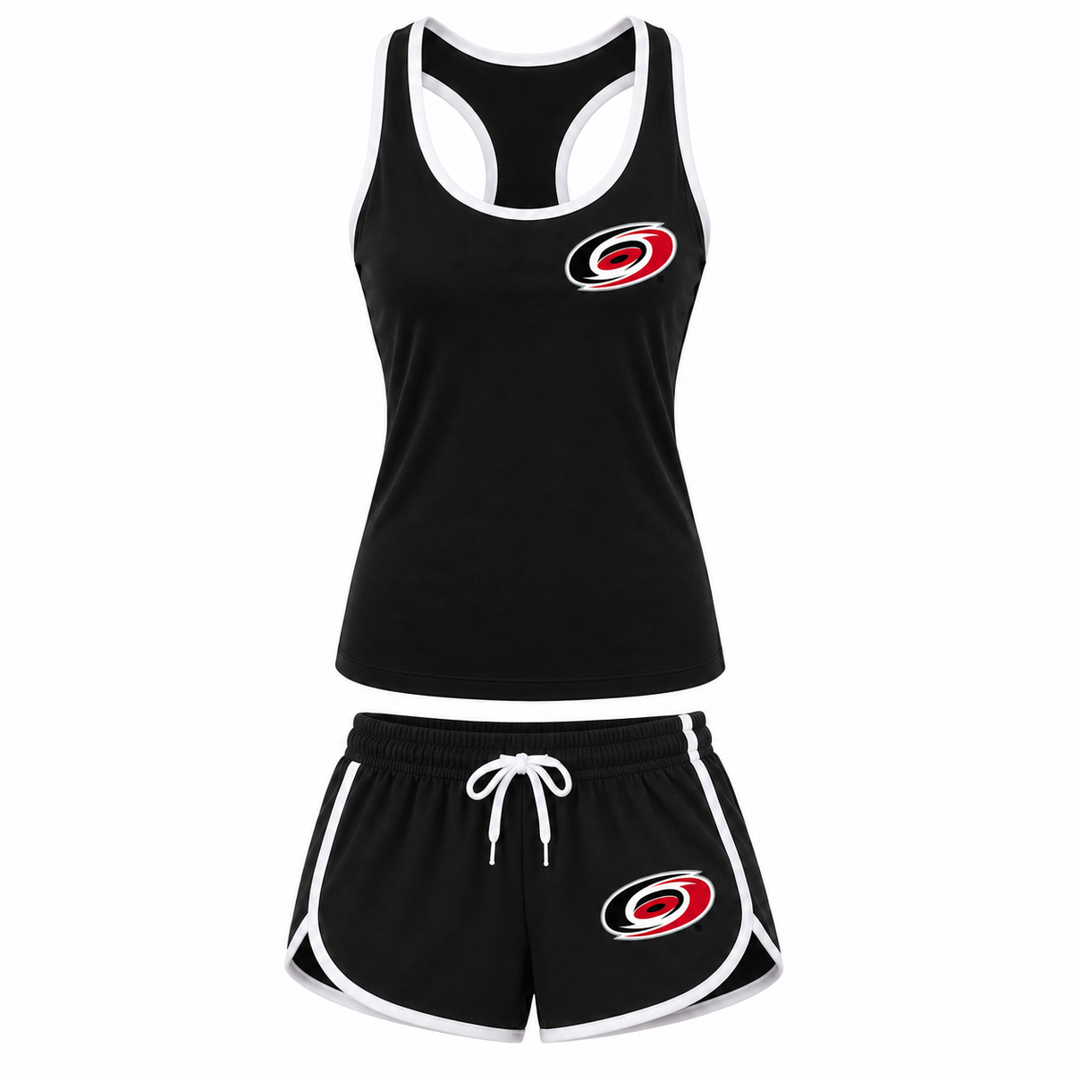 Women's Carolina Hurricanes tank top and shorts set, Black