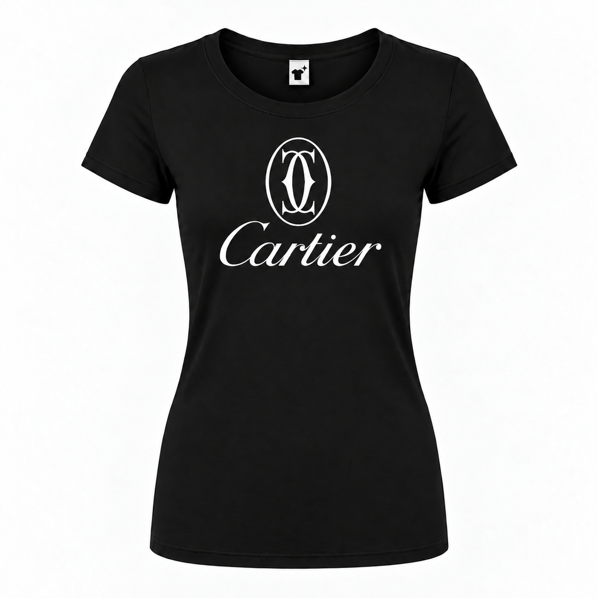 Women's Cartier Round Neck T-Shirt, Black