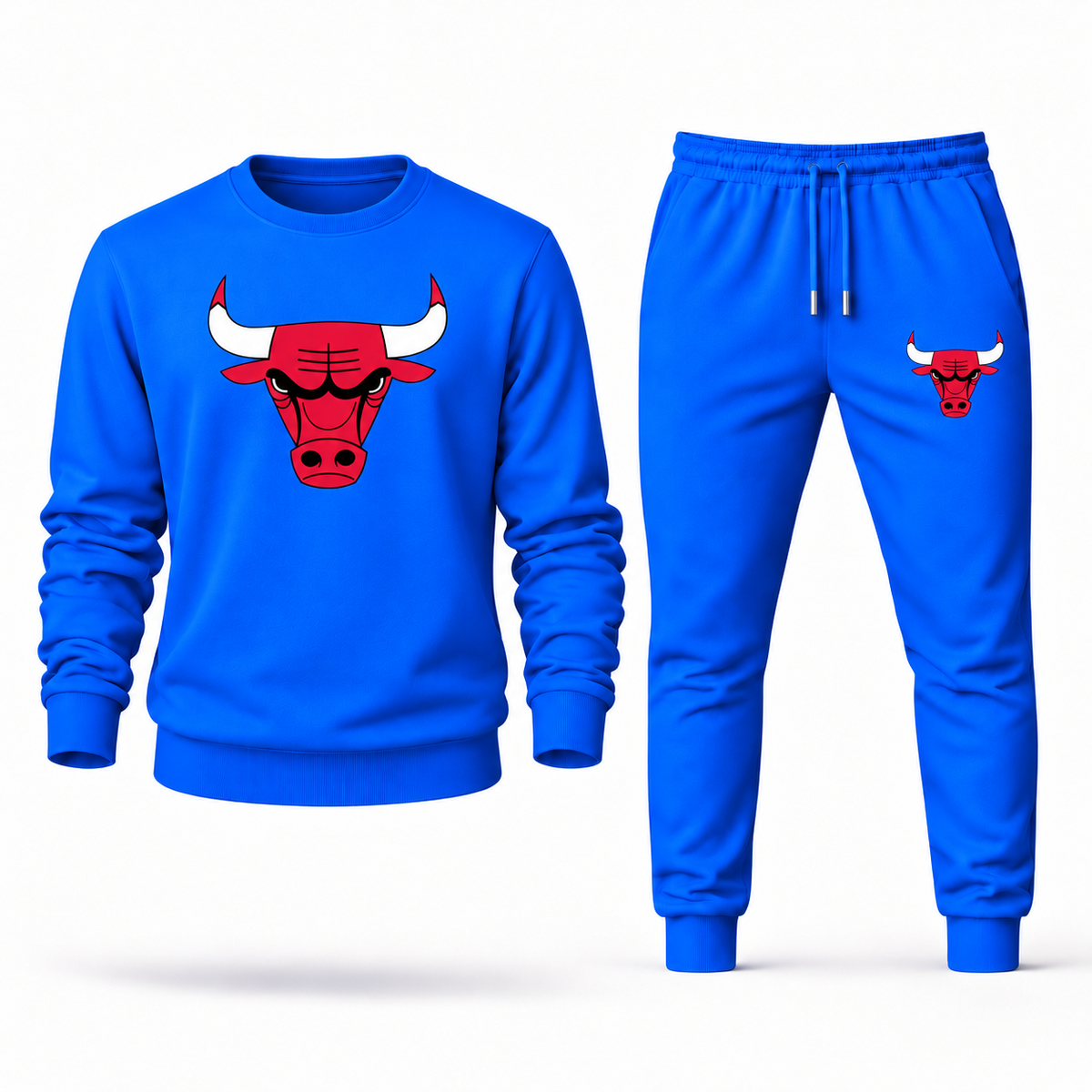 Chicago Bulls crewneck sweatshirt and joggers set in Azure