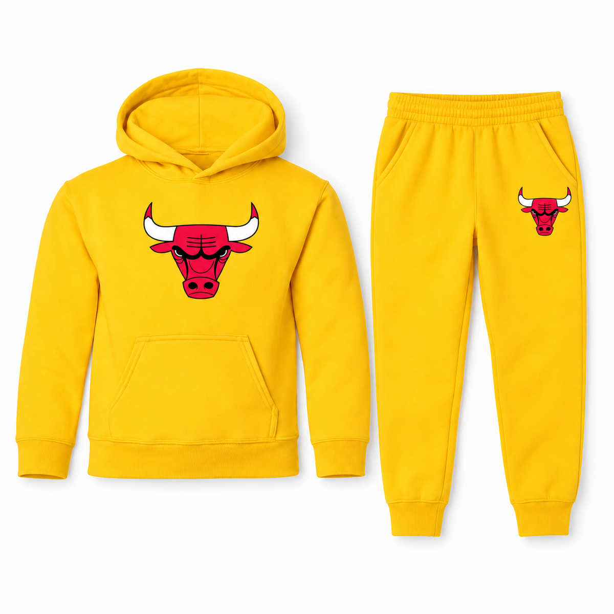 Chicago Bulls youth hoodie and jogger set in Yellow