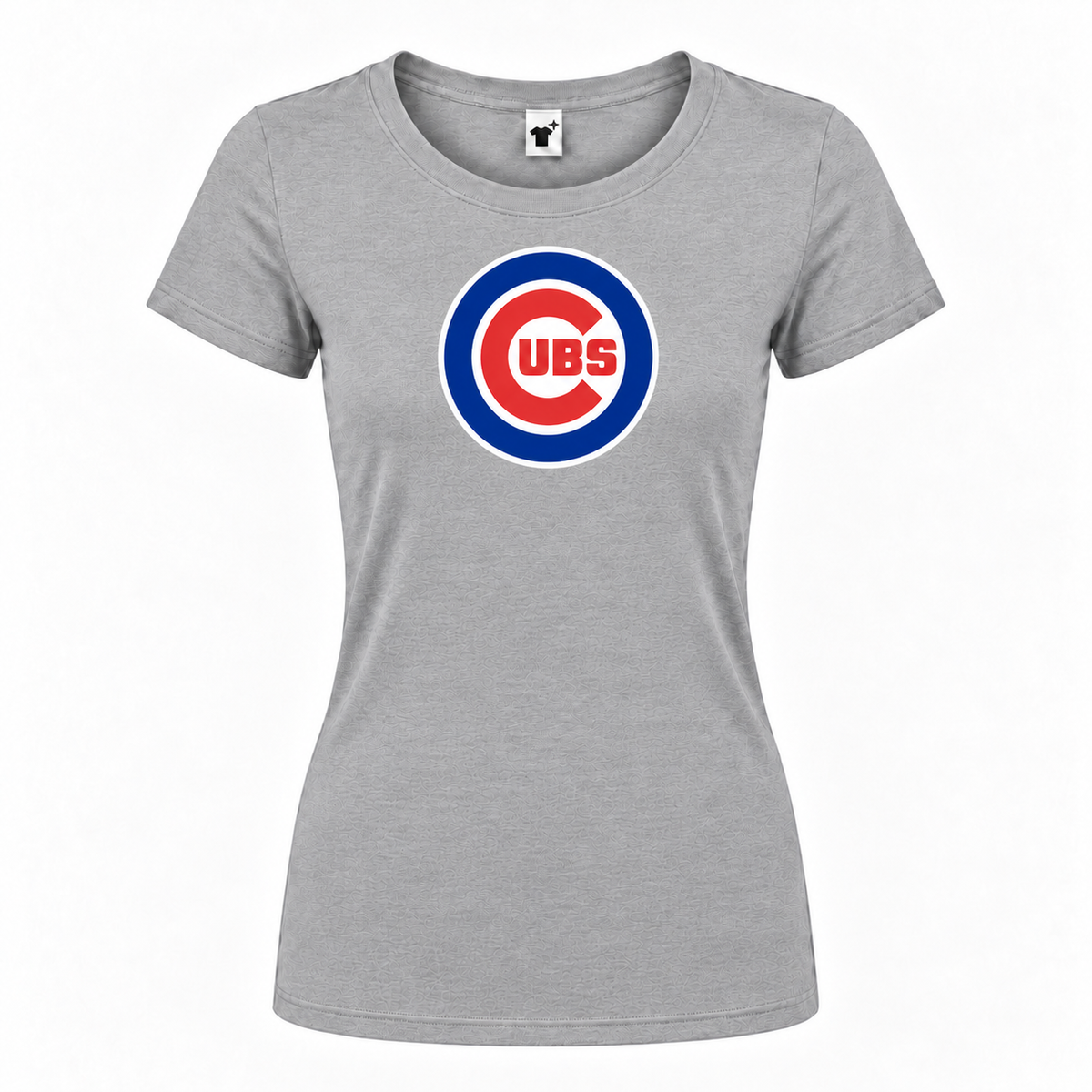 Women's Chicago Cubs Round Neck T-Shirt - Gray