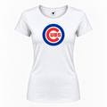 Women's Chicago Cubs Round Neck T-Shirt - White