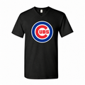 Chicago Cubs men's cotton V-neck T-shirt in black