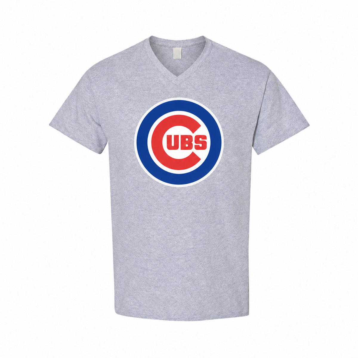 Chicago Cubs men's cotton V-neck T-shirt in gray
