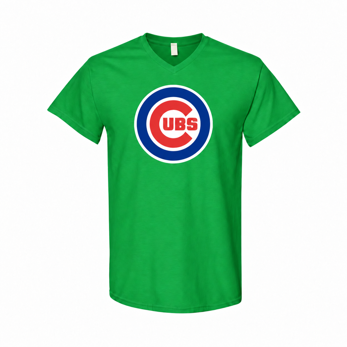 Chicago Cubs men's cotton V-neck T-shirt in green