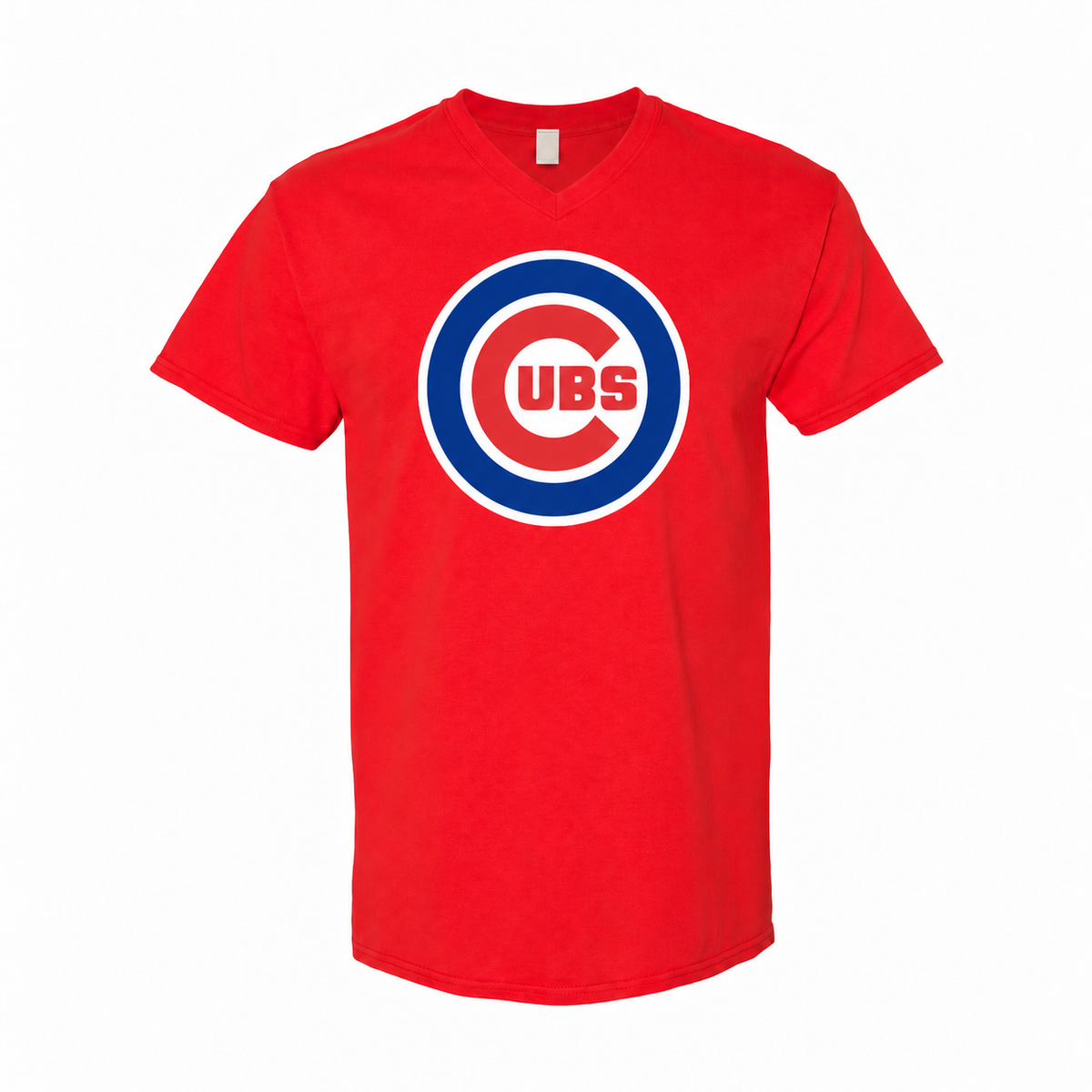 Chicago Cubs men's cotton V-neck T-shirt in red