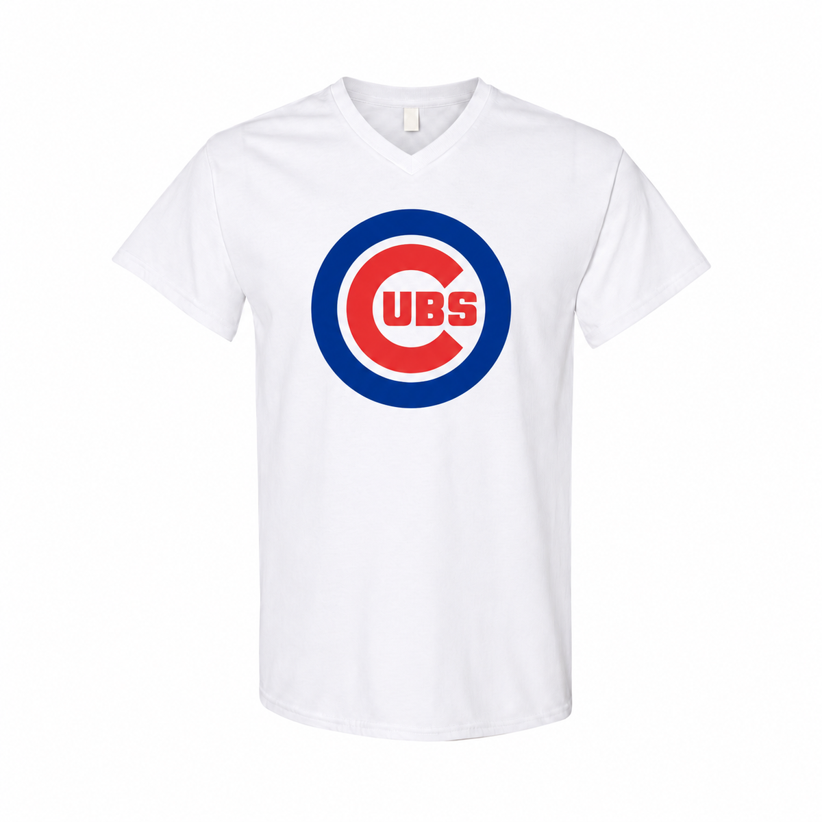 Chicago Cubs men's cotton V-neck T-shirt in white