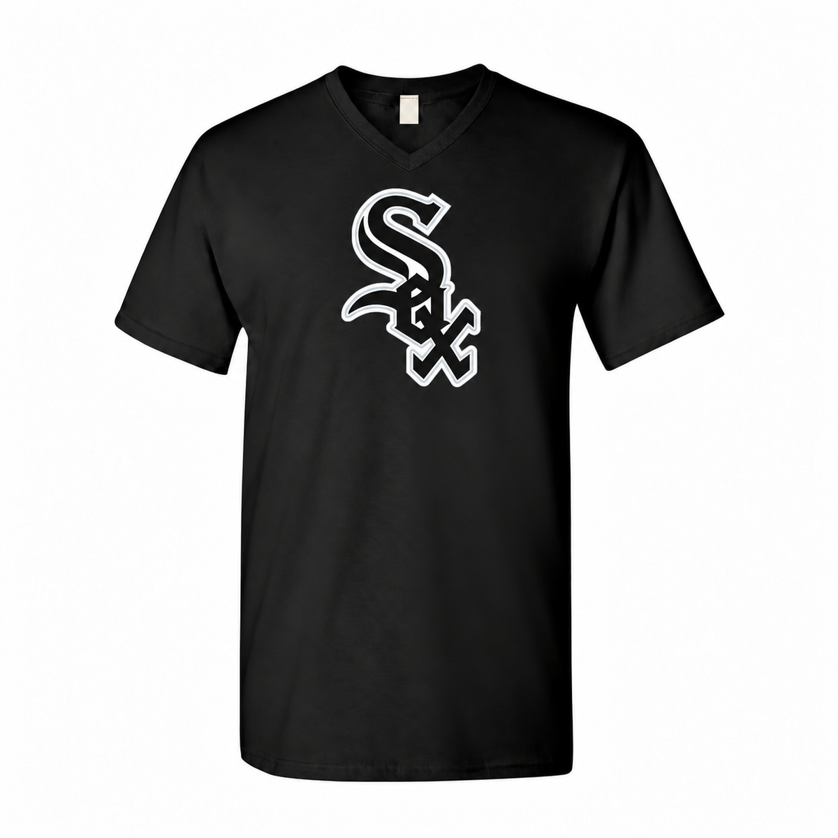 Chicago White Sox men's cotton V-neck T-shirt in black