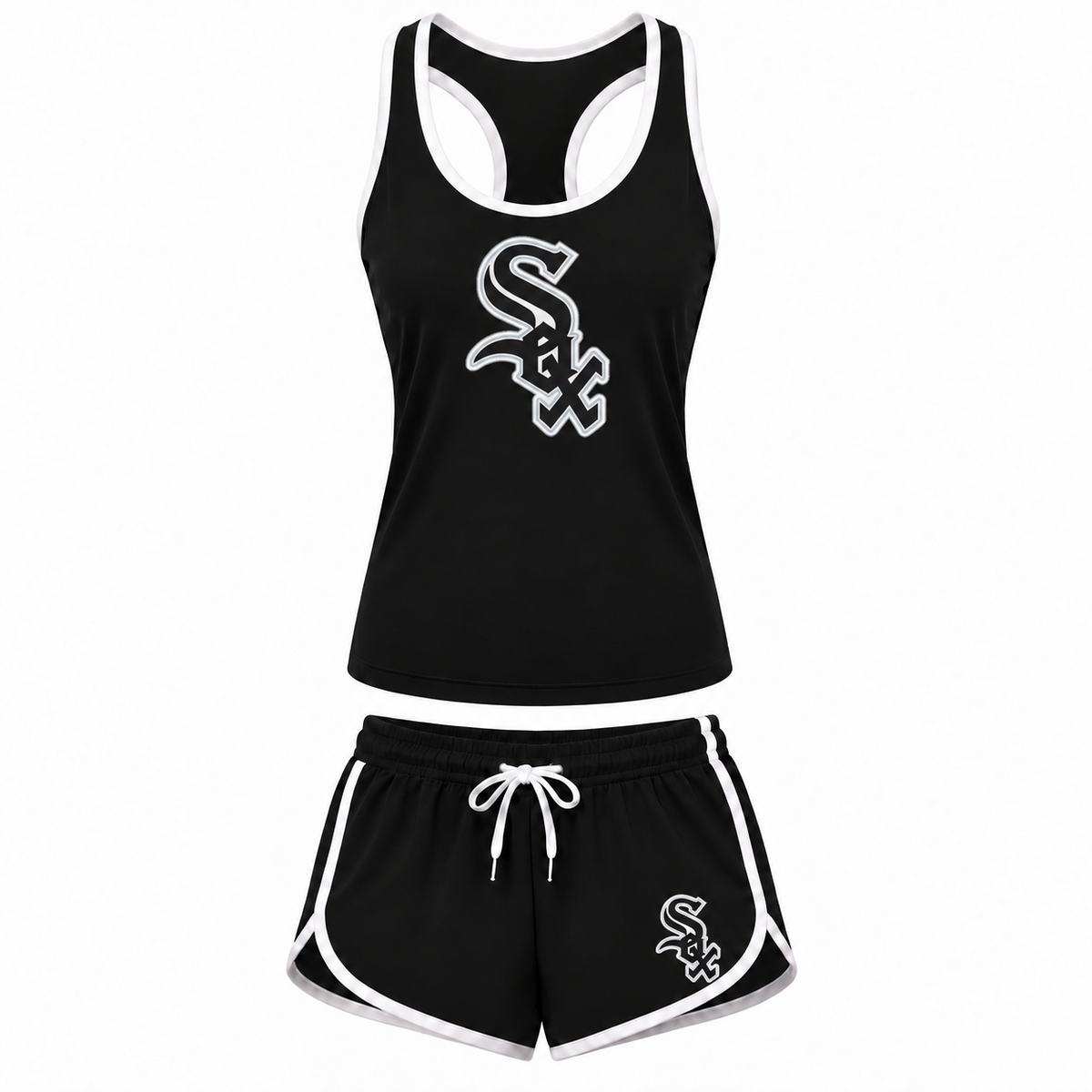 Women's Chicago White Sox Tank Top and Shorts Set - Black