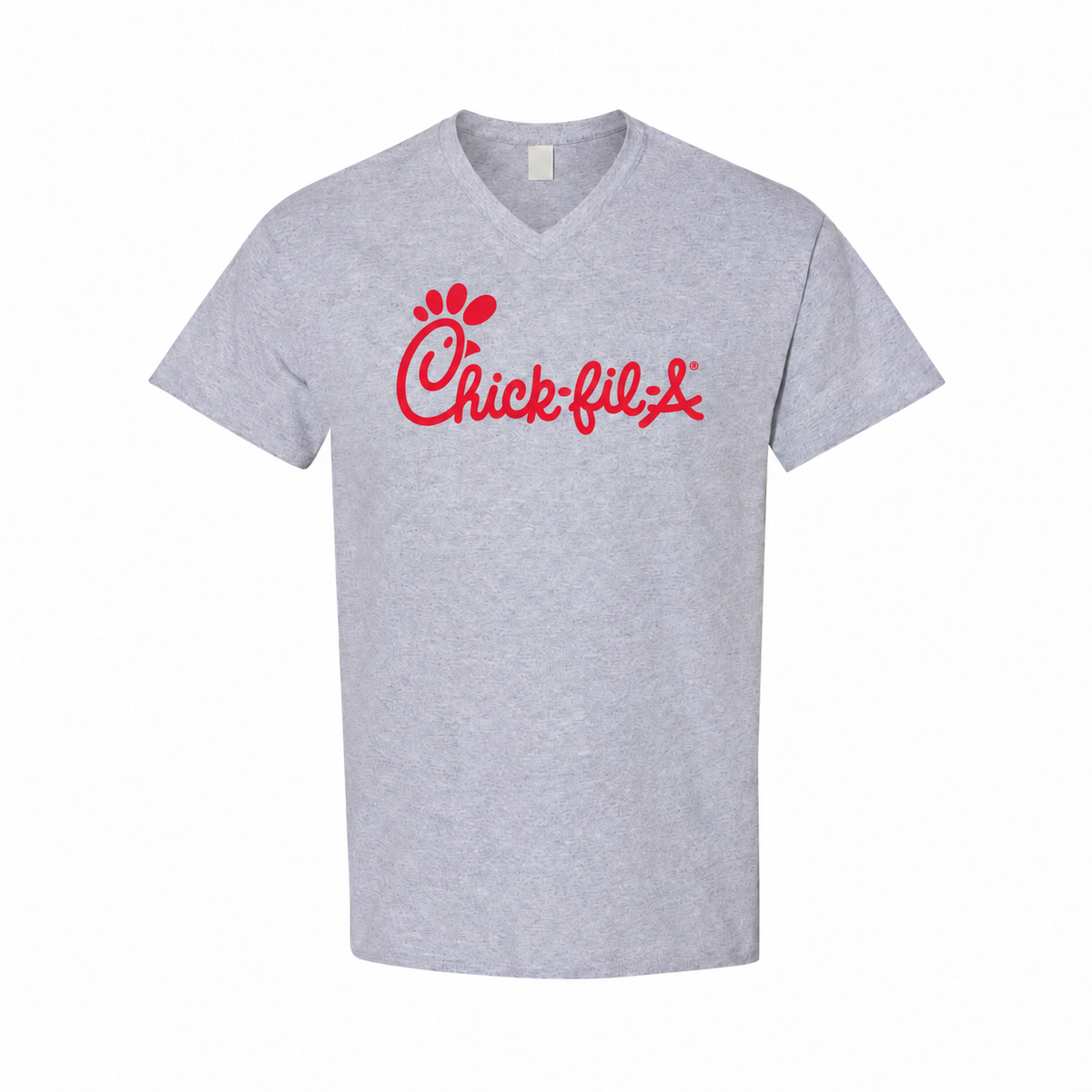 Chick-fil-A men's cotton V-neck T-shirt in gray