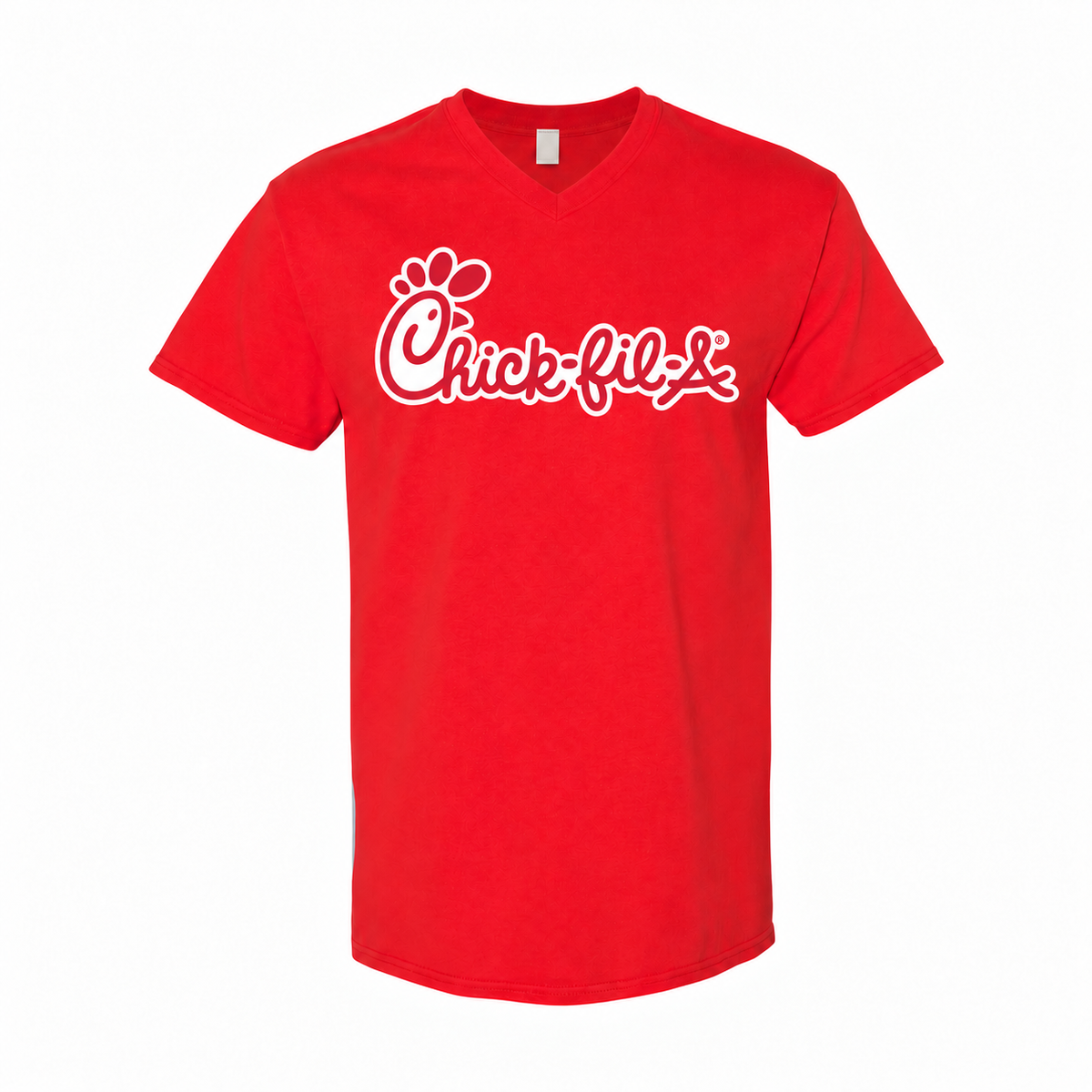 Chick-fil-A men's cotton V-neck T-shirt in red