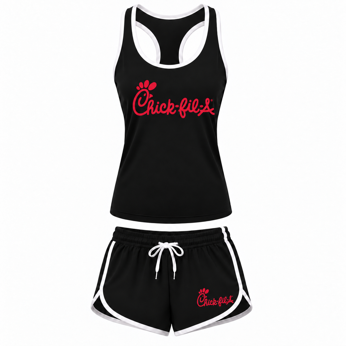 Chick-fil-A women's tank top and shorts set in Black
