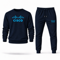 Men's Cisco crewneck sweatshirt and joggers set — Navy