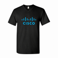Cisco men's cotton V-neck T-shirt — Black