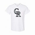 Colorado Rockies men's cotton V-neck T-shirt — White
