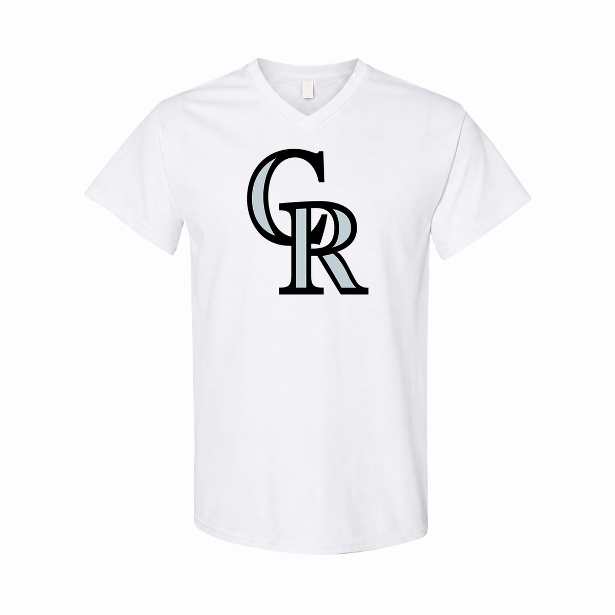 Colorado Rockies men's cotton V-neck T-shirt — White