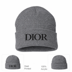 Black DIOR design beanie, Grey