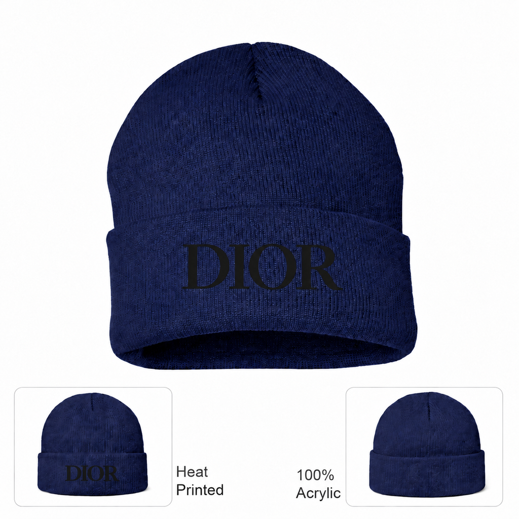 Black DIOR design beanie, Navy