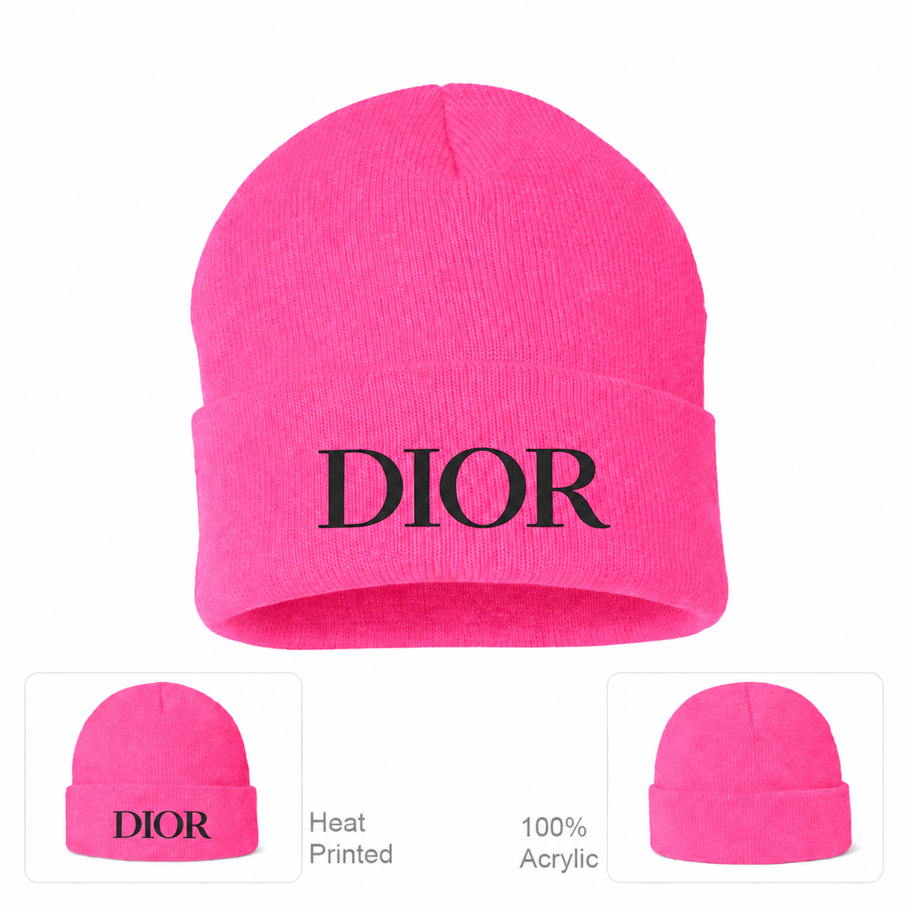 Black DIOR design beanie, Pink