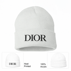 Black DIOR design beanie, White