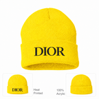 Black DIOR design beanie, Yellow