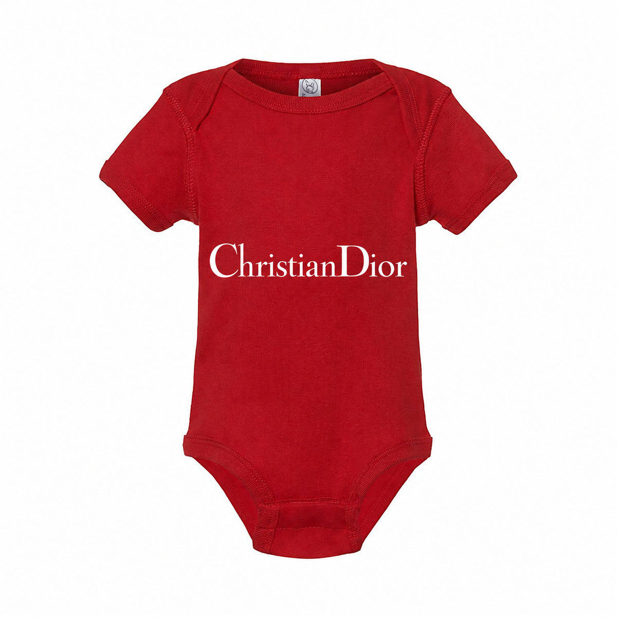 Dior baby onesie in Red with white ChristianDior lettering