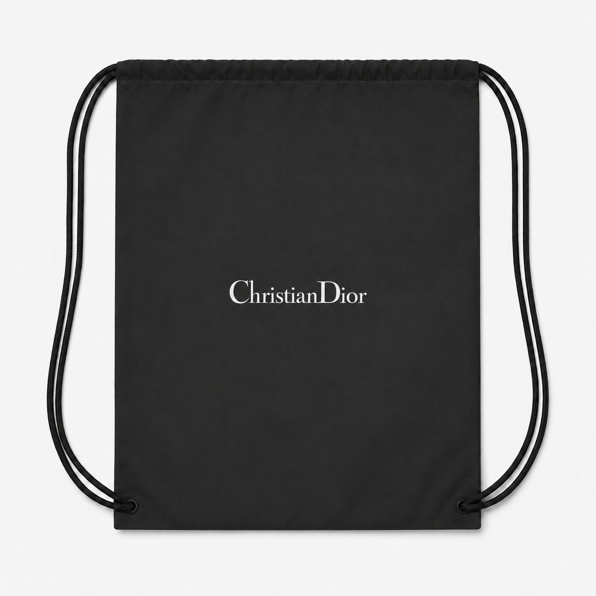 Dior drawstring bag in Black with white ChristianDior lettering