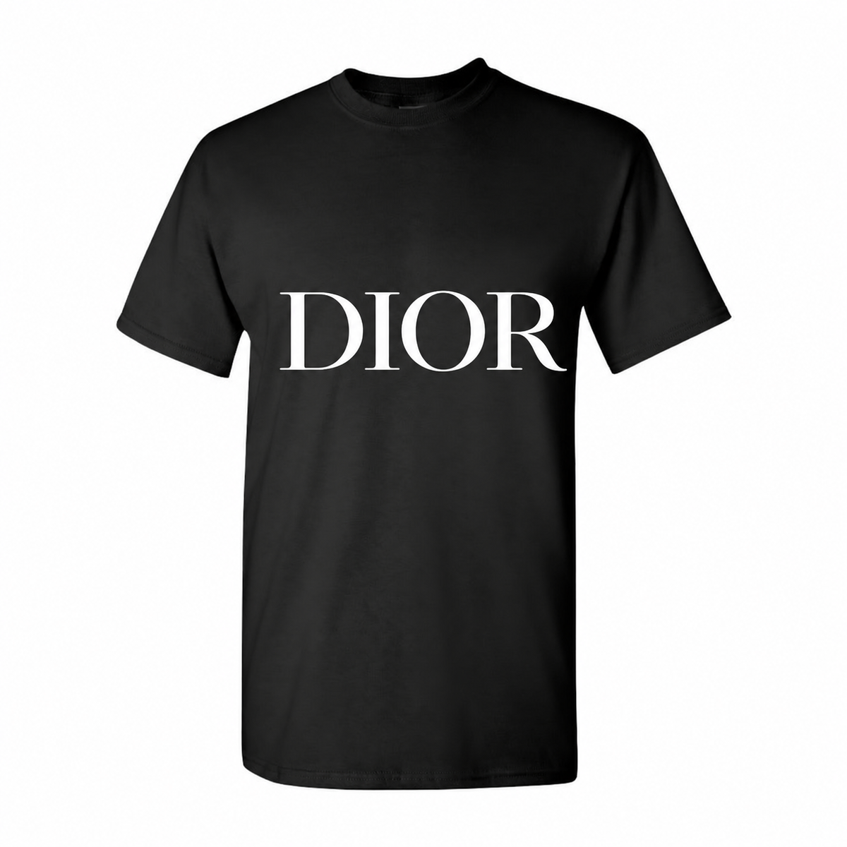 Men's Dior Cotton T-Shirt in Black with white DIOR lettering